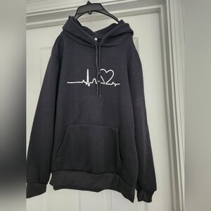 Black Heartbeat Hoodie Juniors M